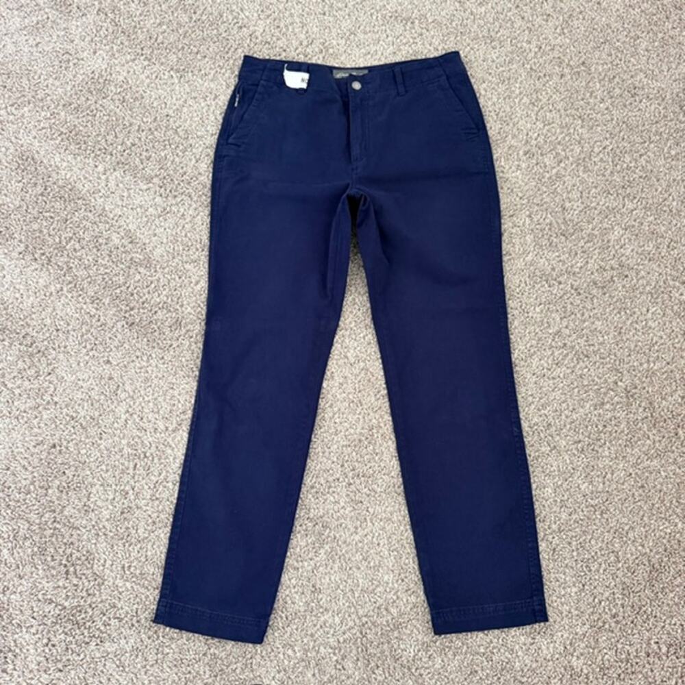 Eddie Bauer Chino Pants Women's 8 Tall Navy Blue Classic Straight Leg Inseam 28"